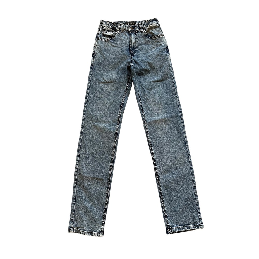 American Tall Straight Fit Acid Wash Jeans 28x36 Vintage Blue 90s